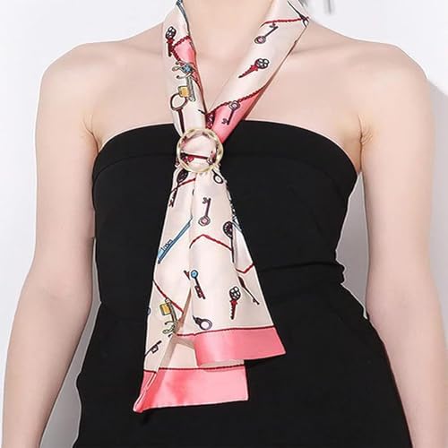 Image of Metal Scarf Ring Clip for Women Shirt Tightener Cinch Buckle T Shirt Tie Ring for Blouse Silk Scarf Shawl Sarong Clothing Accessories