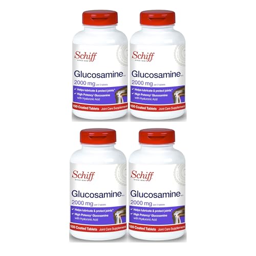 Schiff Glucosamine 2000mg with Hyaluronic Acid (Pack of 4)