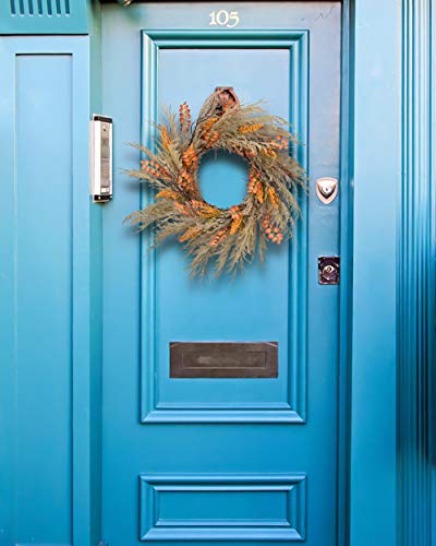 Red Deco Fall Reed Harvest Wreath For Front Door - 22-24 Inch Artificial Door Wreaths For Home Farmhouse Wall Decor All Seasons #TOP1