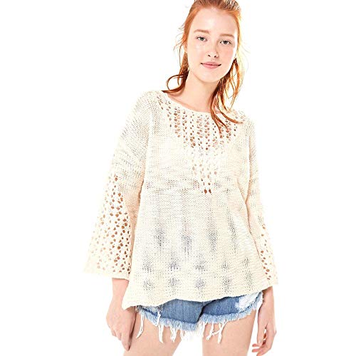 Blusa Tricot Manga Ampla Off White - M