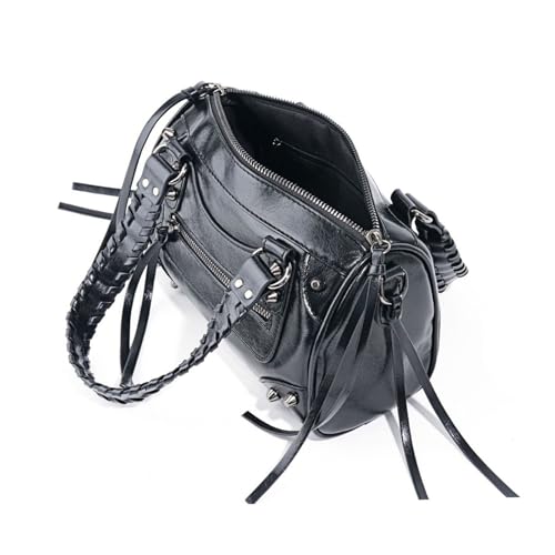 Sac à bandoulière tendance clouté punk en cuir synthétique pour femme chic et rebelle