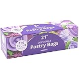 DecoPac Disposable Pastry Bag 100 Count Cake Decorating Supplies, 21 Inch, Non Slip Piping Bag, Clear