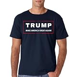 AW Fashion's Men's Trump Make America Great Again T-shirt(Navy, Large)