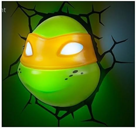 3D Deco Light ~~ Teenage Mutant Ninja Turtles / MICHELANGELO ~~ Looks like Michelangelo the Turtle has broken through the wall! ~~ Games Room / Kids Room