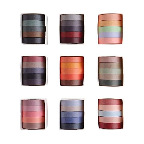 45 Rolls Washi Tape Set, NOGAMOGA Basic Solid Color Masking Tapes, Colourful Decoration Adhesive Tape for Bullet Journal, Planners, DIY Crafts, Arts Scrapbooking and Office Supplies Cover