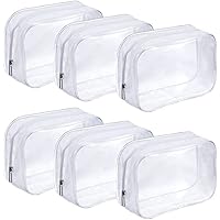Neceser Transparente,Bolsa Transparente,6 Piezas Bolso Transparente 19x14cm Neceser Viaje Avion,Bolsa Transparente Multifunción con Cremallera