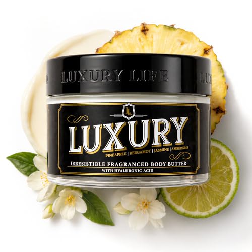 LUXURY LIFE Bed Butter - Scented, Luxurious Body Butter With All-Natural Hyaluronic Acid For Soft, Glowing, Hydrated Skin For Men & Women - Suitable For All Skin Types - Luxury Scent, 5 oz