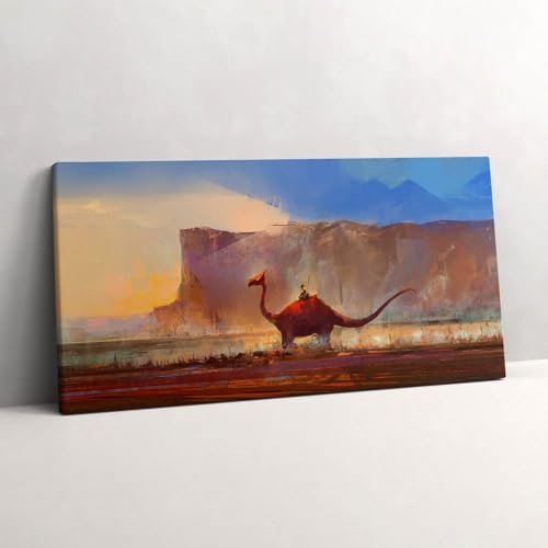 Dinosaures tableau photo sur toile 120x60cm image imprimée décoration murale art