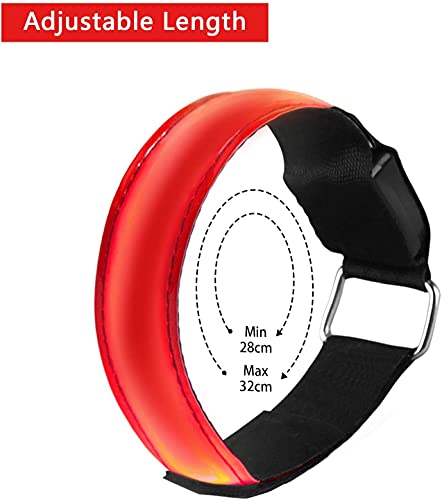 Brazalete LED rojo en pack de 4 pulseras de seguridad con luces intermitentes 3