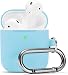 Airpods Case, Airpod Silicone Skin Cases Cover by Camyse, Full Protective Durable Shockproof Drop Proof with Keychain Compatible with Apple Airpods 2 & 1 Charging Case,Airpods Accesssories (Sky Blue)