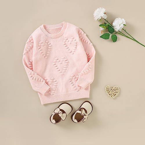 Ledy Champswiin Girl's Knitted Sweater Heart Pattern Warm Long Sleeve Pullovers Kids Autumn Winter Knitwear4