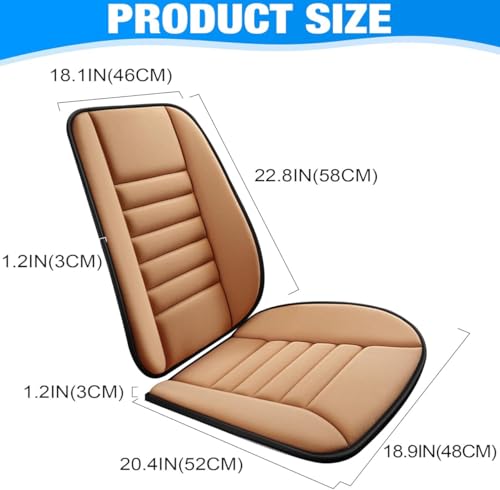 Image of Auto Oprema Car Seat Cushion with Back Support Pillow: Enhanced Comfort Memory Foam Design for Pain Relief, Ideal for Drivers and Office Use - Ergonomic Lumbar Comfort for Long Sitting - Beige