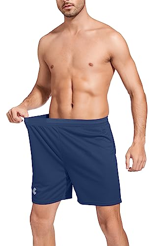 Kgamfar Mens Workout Shorts Elastic Drawstring Waist Athletic Shorts Quick Dry Training Running Basketball Gym Shorts No Pockets,Navy Blue,Xl #TOP4