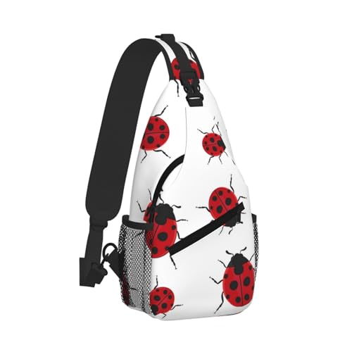 Cross Chest Bag Diagonally-Ladybug Print Durable Hiking Daypacks With Large Capacity For Women Men2