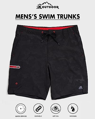 ZeroXposur Bermuda de natação masculina Tsunami 23 cm, Nova preta, GG