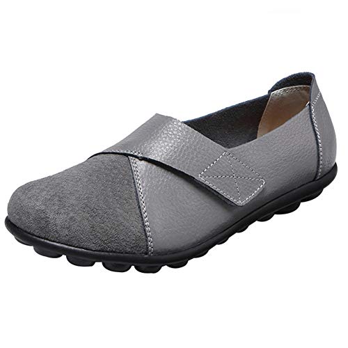 Lanbowo Mocassins orthopédiques en cuir PU Mocassins Semelle souple Casual Flats Chaussures pour femmes étudiantes Cover