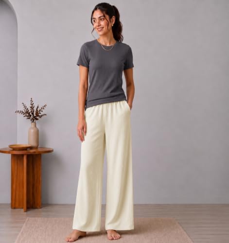 Image of TOPLOT Korean Night Suit for Women| Round Neck Half Sleeve | Full Pyjama Set |Comfortable Nightwear, Loungewear, Sleepwear for Womens (5274)