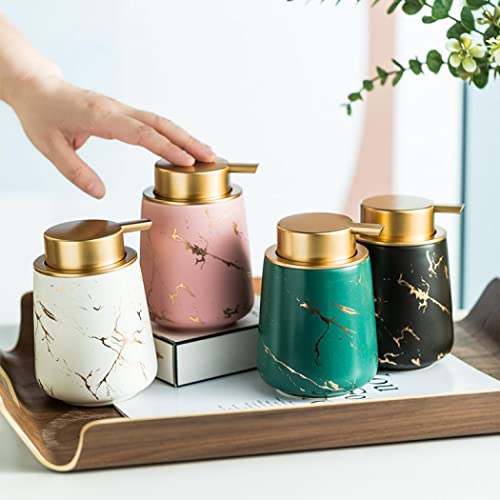 400Ml Cute Ceramic Soap Dispenser, Bathroom Countertop Lotion Dispenser Liquid Hand Soap Dispenser Bottle Soap Pump Dish Soap Dispenser For Kitchen (Black) #TOP3