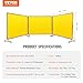VEVOR Welding Screen with Frame, 6' x 8' 3 Panel Welding Curtain Screens, Flame-Resistant Vinyl Welding Protection Screen on 12 Swivel Wheels (6 Lockable), Moveable & Professional for Workshop, Yellow