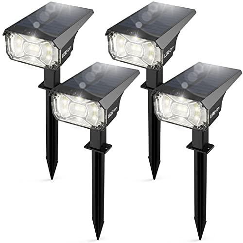 LEREKAM Solar Spot Lights Outdoor,IP65 Waterproof 40 LEDs Solar Landscape Spotlights,USB & Solar Powered Wall Lights,3 Modes Outdoor Solar Garden Lights Outdoor In-Ground Lights for Yard Porch 4 Pack by LEREKAM - Used condition - US$49.63