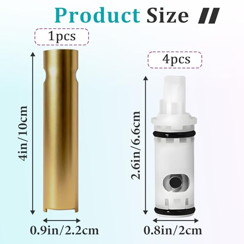 1 Set 1224 1224B Faucet Cartridge Replacement Kit Compatible with Moen Most Double Handle Faucets, Includes 4 Pcs 1224 Replacement Cartridges and 1Pcs 14272 Cartridge Removal Tool