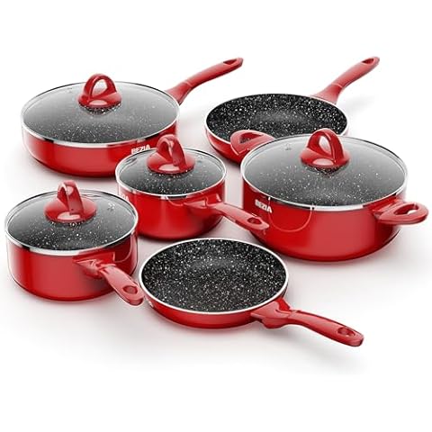 BEZIA 10-Piece Induction Cooking Pan Set Cover