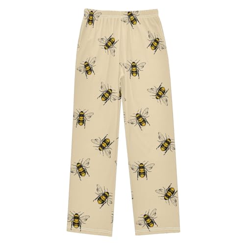 Boys' Pants Honey Bee Long Bottoms Jogger Pants Elastic Waist Trousers with Pockets S-XL