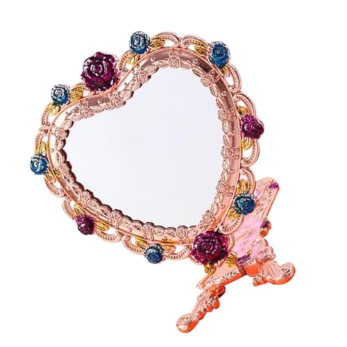 Didiseaon Heart Shape Handheld Makeup Mirror Portable Vanity Mirror with Comfortable Grip for Women Makeup Artists Present for Any Occasion Elegant Style Design