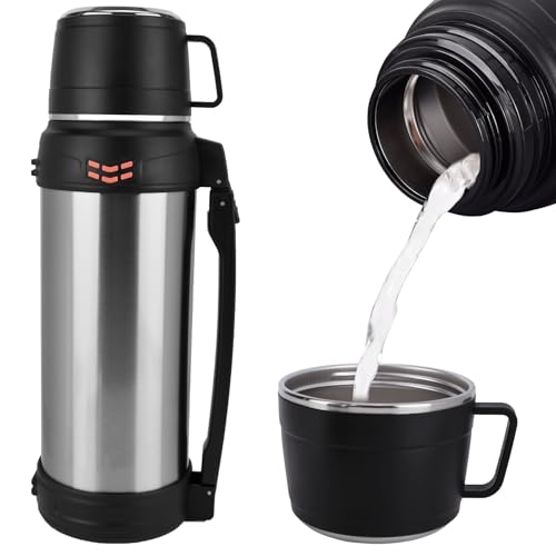 ZONJIE Vacuum Insulated Bottle - 2.0 L Large Capacity Leakproof Stainless Steel Vacuum Insulated Stainless Steel Flasks for Hot and Cold Drinks Coffee Cup Lid with HandleLightweight and Robust