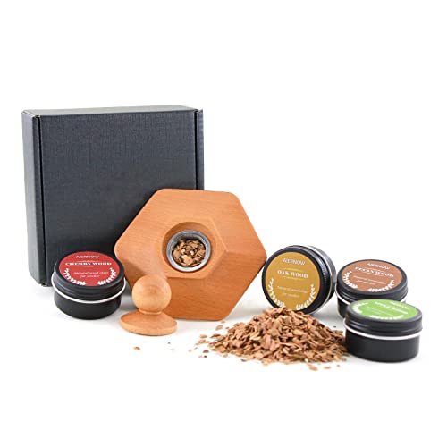 Cocktail Smoker Kit With Four Wood Chips For Whiskey,Drink,Bourbon Smoker Kit,Old Fashioned Smoker Kit #TOP4