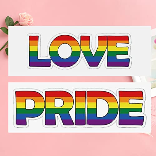 Amosfun 6 peças Transgênero Rainbow Paste Adesivos Decalque Refletivo Orgulho Lésbico Criativo Adesi