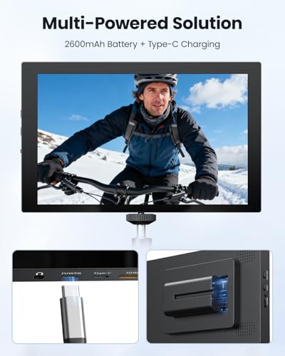 Image of Eyoyo 7-inch Camera Field Monitor: 1280x800 IPS Mini HDMI Video Monitors, Screen Mirroring for iPhone, Battery Powered Portable Monitor for DSLR Photography PC Computer Security Monitoring Raspbery Pi