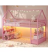 Twin Over Twin Bunk Bed With Storage – 8 Drawers, LED Lights, Safety Guardrail, Metal Frame, For Kids & Teens, Black