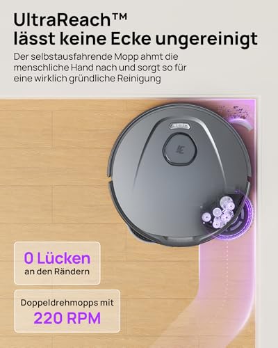 3i P10 Ultra Saugroboter mit Wischfunktion & Absaugstation 18000 Pa, Ausziehbarer Wischmopp für Edge, Auto Waschen & Trocknen, Selbstentleerend & Selbstauffüllend, Hebarem Wischmopp – Bild 4