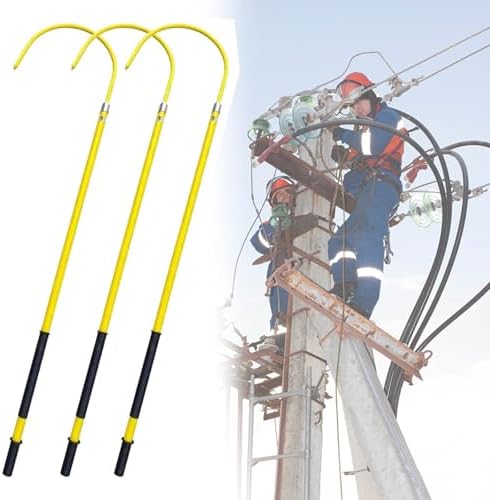 Life-Saving Insulated Rescue Stick Set of 2 | Lightweight Electric Vehicle Rescue Pole | 1m 1.5m 2m 3m Fiberglass Handle | Anti-Electrocution Safety Tool