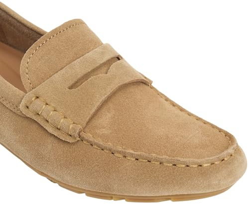 Tommy Hilfiger Flâneur en Daim Souple pour Femme Flag Fw0Fw08558 Chaussures conductrices Kaki (Toile Safari), Pointure 39