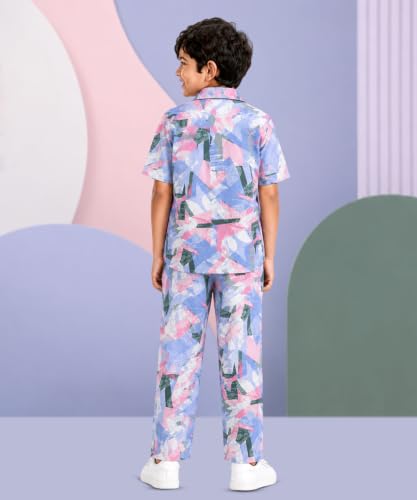 Image of 3BROS Unisex Pure Cotton Short Sleeve Kids Night Dress for Boys & Girls Nightwear /Sleepsuit /Sleepwear /Loungewear Night Suit for Boys and Girls Top and Pyjama Combo Set