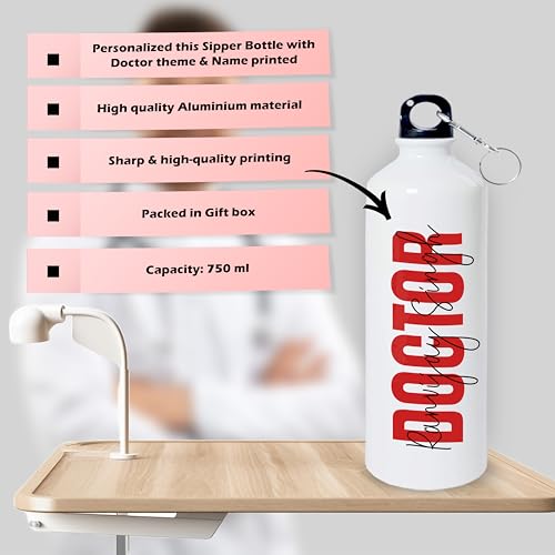 Image of SAVRI Personalized Doctor Gift Set - Custom Name Water Bottle & Ceramic Mug with Doctor Themed Design. Unique Gifts for Doctors, Nurses, Medical Students for Birthdays, Anniversaries & Thanksgiving