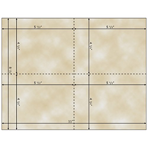 Burris Computer FormsFour-of-a-Kind Postcards Standard Olde Parchment Blank Postcards (1,000 sheets/4,000 postcards)