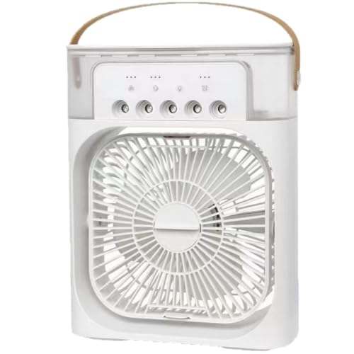 Mini Aire Acondicionado Portátil 600 Ml 3 Velocidades 5 Orificios de Nebulización 3 Ventiladores Puerto USB Aire Acondicionado Portátil Y Silencioso Para Habitaciones Apartamentos 26*21*9cm
