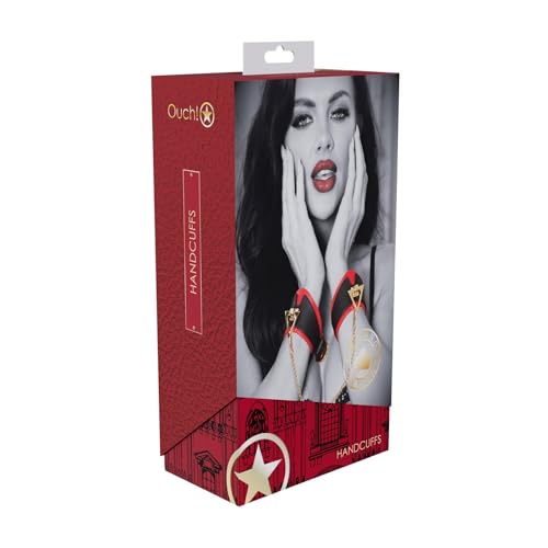Menottes Noir/rouge Ouch! accessoire de bondage doux pour couples - 2
