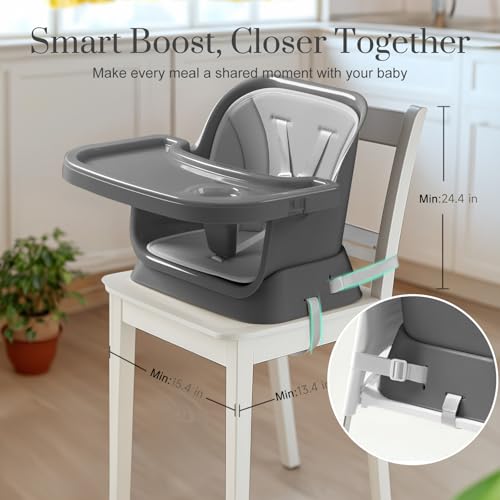 Image of Mallify 6 in 1 Convertible Baby High Chair with Removable Double Tray | Adjustable Infant Booster Seat, Steel Frame, Highchairs for Babies and Toddlers with 5-Point Harness, Easy to Clean & Install