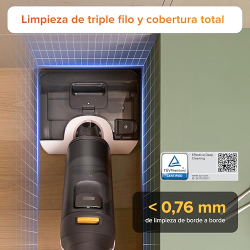 Miniatura 6 de Roborock F25 Lt Aspiradora En Seco Y Húmedo, Aspiradora-Fregona De 20.000 Pa Para Suelos Duros, Autolimpieza A Alta Temperatura A 90 C, Secado Rápido, Limpieza De Bordes, Diseño Plano De 180