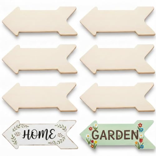Veemoon Blank Wood Directional Arrow Signs (8-Pack)