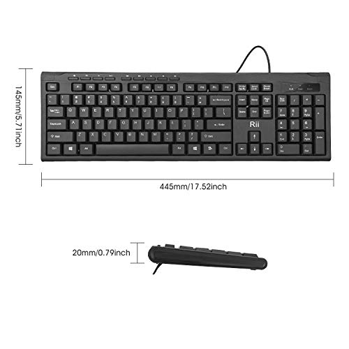 Rii (2-Pack Rk907 Wired Computer Keyboard,Ultra-Slim Compact Usb Wired Keyboard– Basic Black Keyboard With Numeric Keypad For Pc,Laptop,Windows 10/8 / 7 / Vista/Xp #TOP3