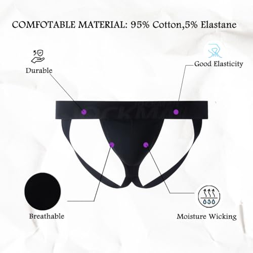 JOCKMAIL Mens Jockstrap Underwear Breathable Cotton Underwear Men's Thong G-String Underwear4