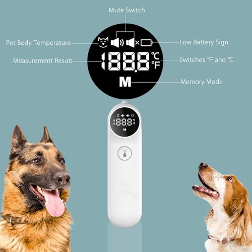 image for ONE-MI Pet Ear Thermometer for Dogs and Livestock - Includes 20 Pet Sw