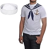 Verfgbare Farben: Sailor Shirt + Hat Set, Sailor Shirt Only, Nur weier Hut