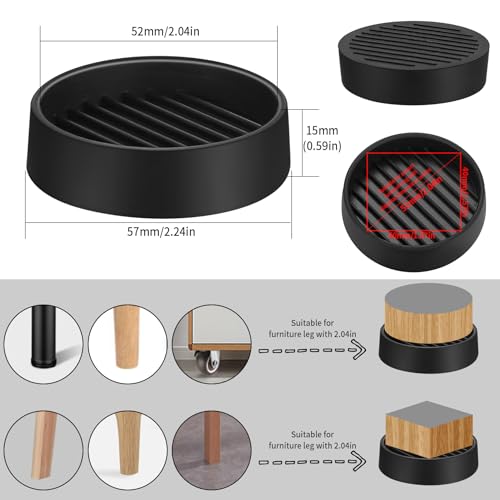 8 PcsFurniture Gripper Pads, 2" Furniture Caster Cups - Image 2