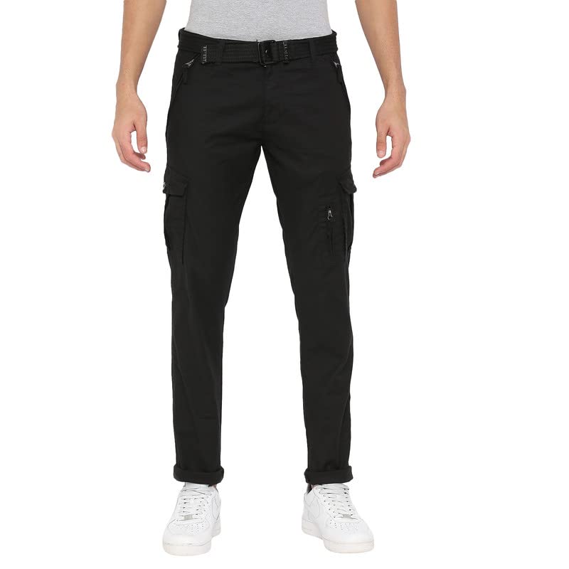 Image of BEEVEE Mens Fixed Waist Cargo Pant with D-Ring Belt.